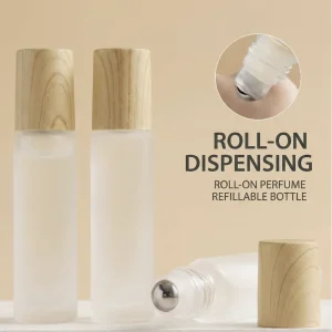 10ml Roller Bottles Roll on Glass Essential Oil Bottles Matte Colored with Stainless Steel Roller Ball Perfume Refillable