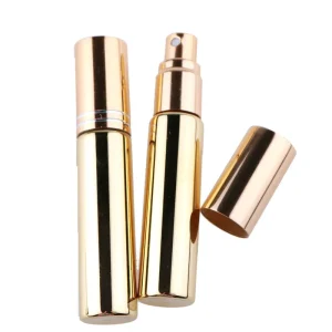 10ml Round UV Gold Silver Black Perfume Spray Bottle Glass Refillable Cosmetic Liquid Atomizer Container Spray Cap
