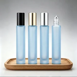 10ml Thick Bottom Cosmetic Perfume Oil Roll on Glass Bottle with Roller Ball and Screw on Cap