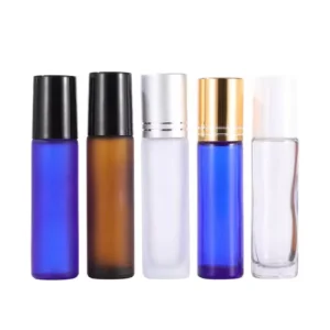 10ml Transparent Glass Roll on Perfume Bottle with Screw Cap for Skin Care Cream and Perfume