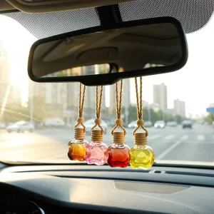 10ml Unique Empty apple Shaped Hanging Perfume Diffuser Glass Car Perfume Bottle Packaging Car Decoration