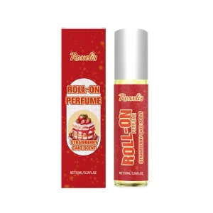 10ml Women Roll On Perfume Oil Sweet Strawberry Cake Scent Long Lasting Portable Travel Body Fragrance Roller Oil