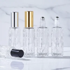 10ml for bearing Glass Perfume Bottle with Bitter Melon Pattern Refillable Atomizer for Skin Care Serum