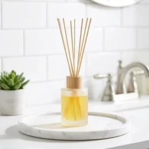 120ml Frosted Glass Aroma Diffuser Bottle OEM Custom Logo Wooden Cap Empty Perfume Container for Spa and Hotel Use