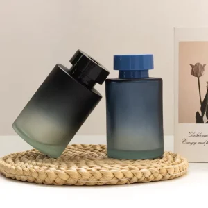 120ml Luxury Gradient Cylinder Glass for Reed Diffuser Empty Bottle Square Home Perfume Aroma Diffuser Packaging