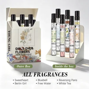 Luxury Berlin Girl Hair Fragrance Mini Deodorant Spray 12ml*6 pcs, Various Women’s Personal Body Perfume Sprays, Long-Lasting Fragrance