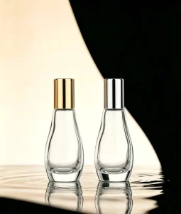 12ml Glass Roll On Perfume Skin Care Serum Bottle Gold Silver Lid Refillable Essential Oil Cosmetic Packaging Custom Logo