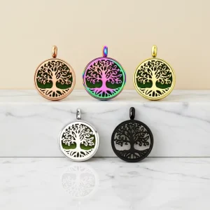 12mm Aroma Locket 316L Aromatherapy Essential Oil Stainless Steel Jewelry Pendant Choker Diffuser Perfume Locket Necklace Chain