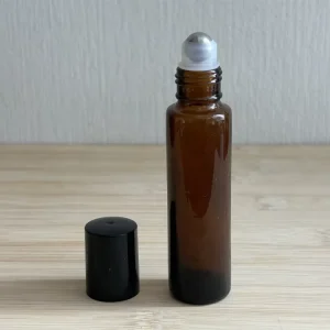 15 ml 10 ml Frosted Amber Glass Roll on Bottle Metal Roller Ball Container Perfume Roller Applicator Dispenser Lip Gloss Vial