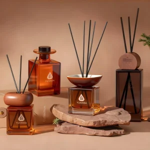 150ml Square Empty Air Fresh Fragrance Perfume Scent Essential Oil Packing Decorative Amber Glass Reed Diffuser Bottle