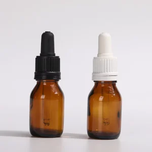 15ml Amber Glass Dropper Bottles Leak Proof Serum Oil Container with Safety Cap for Skincare Essential Oils