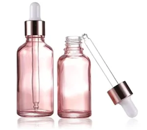 15ml Elegant Luxury Pink Glass Essential Oil Bottle with Dropper and Pipette for Aromatherapy Serum