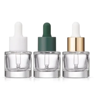 15ml Flat Shoulder Thick Bottom Bottle Straight Round Essence Dropper Chunky Essential Oil Bottle Cosmetic Dispensing Bottle