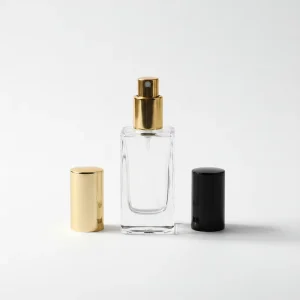 15ml OEM ODM Custom Empty Square Glass Perfume Bottle Black Gold Cap Factory Direct for Cosmetic Fragrance Brand