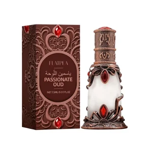 15ml Red Bronze Ruby Arabian-Style Glass Plastic Perfume Bottle Electroplated Aluminum Rim Non-Slip Base Agarwood Rose Scent
