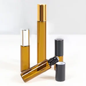 1ml 2ml 3ml 5ml 10ml Roll On Bottle Essential Oil Bottle Amber Brown Color Glass With Steel Roller