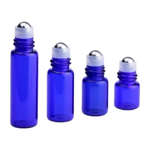 1ml 2ml 3ml 5ml Clear Amber Custom Glass Cylindrical Perfume Oil Roll on Bottle with Plastic Screw Cap 100pcs Box