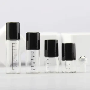 1ml 2ml 3ml 5ml Graduated Glass Roller Bottles Travel Size Essential Oil Perfume Roll On Containers for Samples