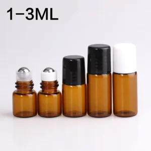 1ml 3ml 5ml 7ml 10ml 15ml Candy Colors Roller on Essential Oil Bottles With Gemstone Roller Bottle