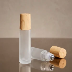 1ml to 10ml Wooden Grain Plastic Cover Clear Essential Oil Glass Bottles with Ball
