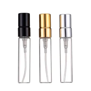 2/3/5/10ml Half Cover Gold Aluminum Nozzle Glass Perfume Spray Empty Bottle Travel Portable Sample