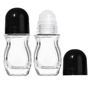 2 Pcs Roll On Glass Deodorant Essential Oil Containers