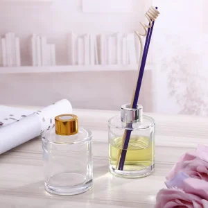 200ml Clear Glass Reed Diffuser Bottles with Gold Silver Cap Refillable Aromatherapy Oil Containers Home Fragrance