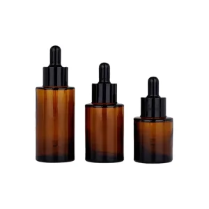 20ml 30ml 40ml 50ml 60ml 100ml Amber Essential Oil Cosmetic Serum Euro Glass Dropper Bottles with Pipette Cap