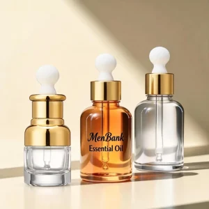 20ml 30ml 50ml Glass Dropper Bottle with Metal or Plastic Cap Reusable Custom Essential Oil Serum Packaging