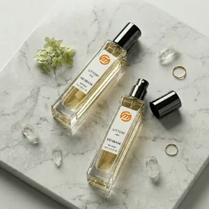 20ml 30ml 50ml Minimalist Luxury Square Clear Glass Perfume Bottle with Screw Neck Cylindrical Cap Heavy Base