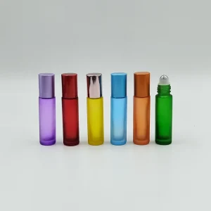 20ml 5ml 10ml 15ml Custom Empty Clear Round Amber Black Blue Glass Roll on Perfume Essential Oil Roller for Bottle
