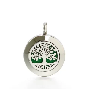 20mm Aroma Locket 316L Aromatherapy Essential Oil Stainless Steel Jewelry Pendant Diffuser Perfume Locket Necklace Chain Gift