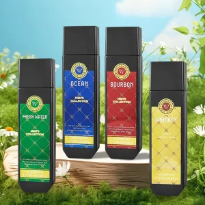 250ml Male Fragrance Mist 4 Classic Masculine Scents (Bourbon Ocean Fresh Water Whiskey) Cologne Spray