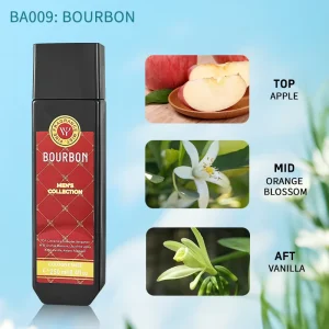 250ml Men’s Collection Bourbon Ocean Fresh Water Whiskey Long Lasting Aromatic Fragrance Mist Body Spray Men Perfume