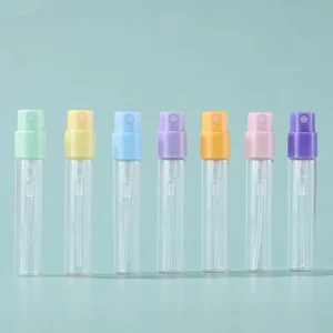 2ml 2.5ml Mini Perfume Glass Bottle Portable Colorful Cosmetic Packaging Roll On Sealing Crimp Colored Sample Perfume Spray