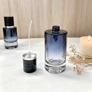 30/50/100ML Cylinder Glass Perfume Bottle Gradually Changing Color Press Spray Bottle