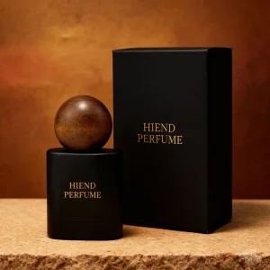 30/50/100ml Vintage Perfume Bottle with Wooden Sphere Cap Matte Black Glass Body for Retro Scent Collections