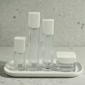 30/50 g 40/100/120 ml Matte Luxury Glass Skin Care Bottles & Jars with Screen Printing for Face Cream Lotion