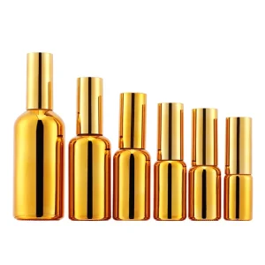 30ml 50ml 100ml Atomizer Gold Glass Empty Essential Oil Perfume Spray Bottles