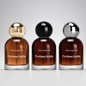 30ml 50ml 100ml Empty Cylinder Round Shoulder Clear Spray Glass Perfume Bottle with Spherical Lid