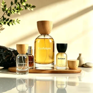30ml 50ml 100ml Empty Perfume Bottles Clear Frosted Glass Atomizer Bottles with Natural Wood Cap