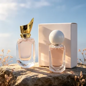 30ml 50ml 100ml Square Empty Perfume Bottle Black Glass with Crimp Sprayer & Custom Packaging for Cosmetic