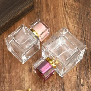 Women’s Luxury 30ml 50ml Square Empty Perfume Bottle with Cap