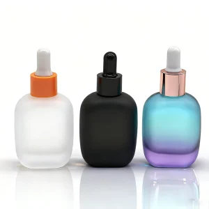 30ml/50ml Customized Elliptical Glass Bottle Gradient Colorful Massage Oil Pipette Dropper