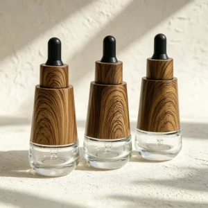 30ml Conical Essential Oil Glass Dropper Bottle with Screen Printing for Serum Skincare Cosmetic Packaging
