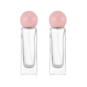 30ml Flat Square Glass Perfume Bottle Empty Travel Refill with Pump Sprayer Top and Screw Seal