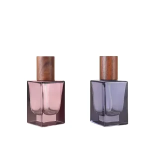 30ml Irregular Square Colored Glass Perfume Bottle with Screw Cap Luxury Spray Fragrance Container