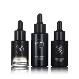 30ml Matte Black Glass Dropper Bottle Beard Oil Bottles 50ml Frost Black Essential Oil Bottle 1oz for Men’s Skincare