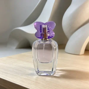 30ml Square Clear Glass Leak Proof Mini Perfume Spray Bottle with Pump Sprayer 0.5cm Opening ABS Gold Black Cap