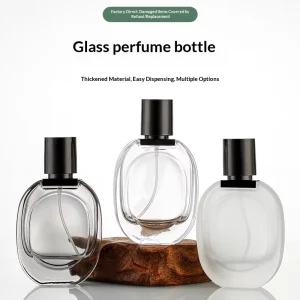 30ml Square Flat Glass Perfume Dispenser Bottle with Pump Sprayer